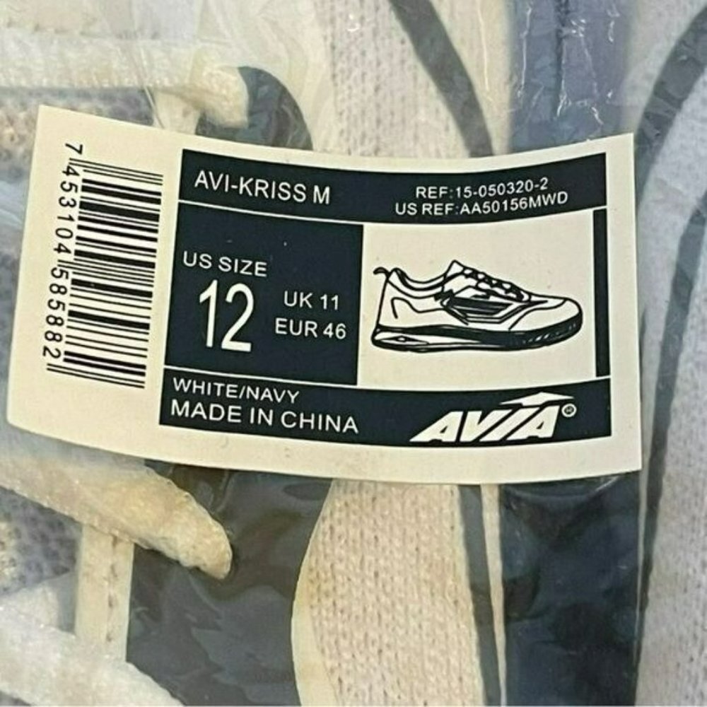 Avia White Navy Athletic Sneaker Running Shoe NEW Mens Size 12 - Picture 7 of 7